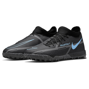 Nike  Phantom GT2 Academy DF Turf Soccer Shoes (Black/Blue/Grey)