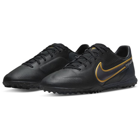 Nike  React Tiempo Legend 9 Pro Turf Soccer Shoes (Black/Gold)