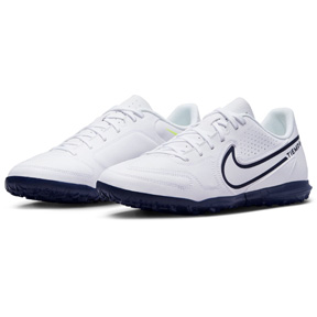 Nike  Tiempo Legend 9 Club Turf Soccer Shoes (White/Blue/Volt)