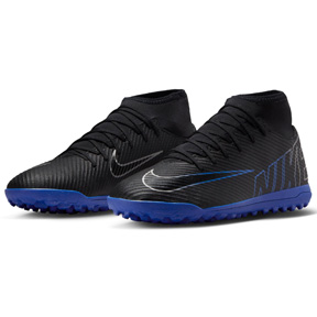 Nike  Mercurial Superfly 9 Club Turf Soccer Shoes (Black/Royal)