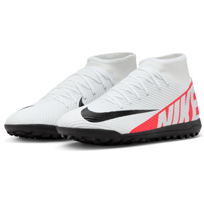 Nike  Mercurial Superfly 9 Club Turf Soccer Shoes (White/Crimson)