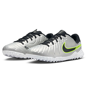 Nike Youth  Tiempo Legend 10 Academy Turf Shoes (Silver/Black)