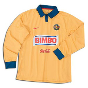 Nike Club America Long Sleeve Soccer Jersey (Home 2007 ...