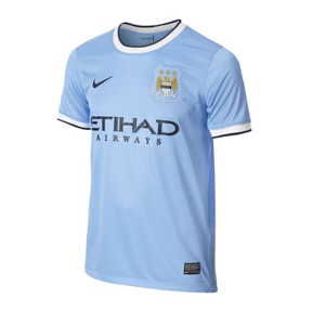 Nike Youth Manchester City Soccer Jersey (Home 13/14) @ SoccerEvolution