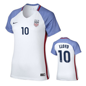 Nike Womens USA Carli Lloyd #10 Player Cut Jersey (Home 16/17)