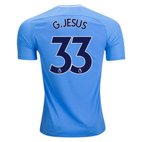 Nike Manchester City Gabriel Jesus #33 Soccer Jersey (Home 17/18)