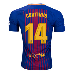 Nike Youth Barcelona Coutinho #14 Soccer Jersey (Home 17/18)