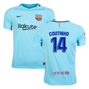 Nike Youth Barcelona Coutinho #14 Soccer Jersey (Away 17/18)