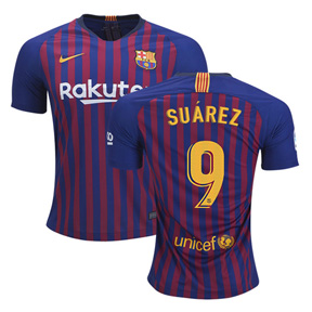 Nike Youth Barcelona Suarez #9 Soccer Jersey (Home 18/19)