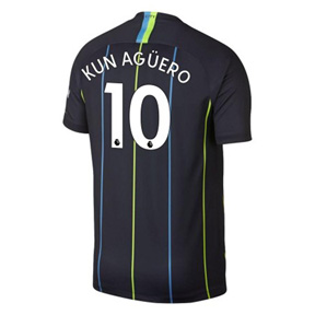 Nike Manchester City Aguero #10 Soccer Jersey (Away 18/19)