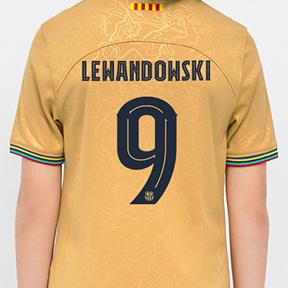 Nike  Barcelona  Lewandowski #9 Soccer Jersey (Away 22/23)