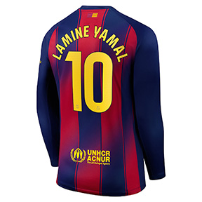 Nike  Barcelona Yamal #10  Long Sleeve Soccer Jersey (Home 25/26)