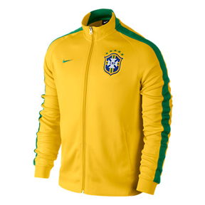 Nike Brazil Authentic N98 Soccer Track Top (Maize/Green 14/15 ...