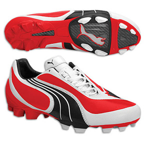 Puma v3.08 I FG L Soccer Shoes (Red/White/Black) @ SoccerEvolution.com ...