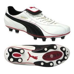 Puma King XL I FG Soccer Shoes (White/Black) @ SoccerEvolution