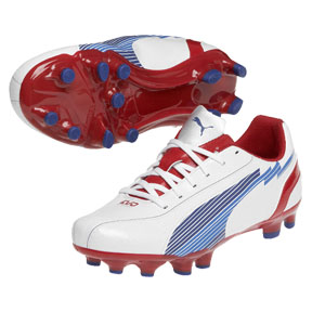 Puma Youth evoSpeed 5 FG Soccer Shoes (White/Red)