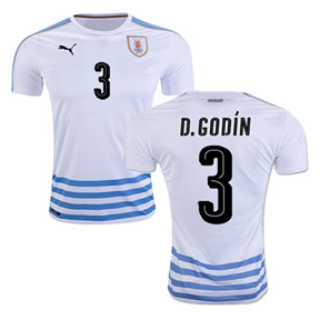 Puma Uruguay Godin #3 Soccer Jersey (Away 16/17)