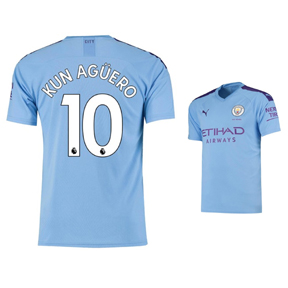 Puma Youth Manchester City Aguero #10 Jersey (Home 19/20)