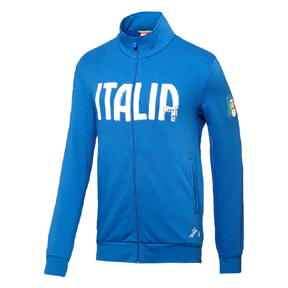 Puma Italy T7 Soccer Training Jacket (Power Blue/White) @ SoccerEvolution