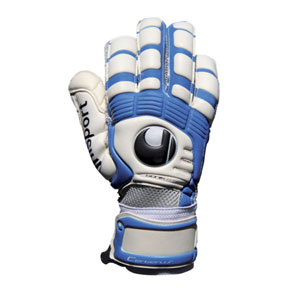 Uhlsport Cerberus Supersoft Bionik Soccer Goalkeeper Glove (White/Blue ...