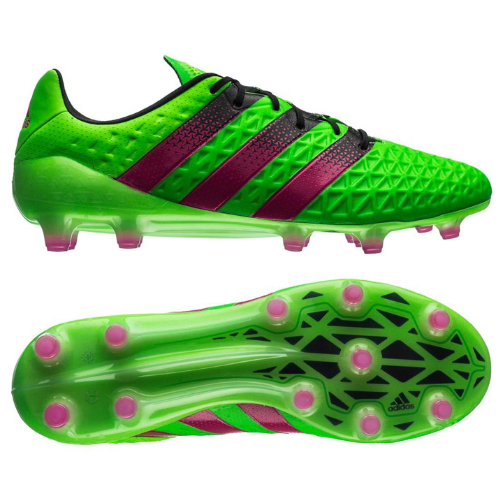 adidas 16.1 FG/AG Soccer Shoes (Solar Green/Shock Pink) @ SoccerEvolution