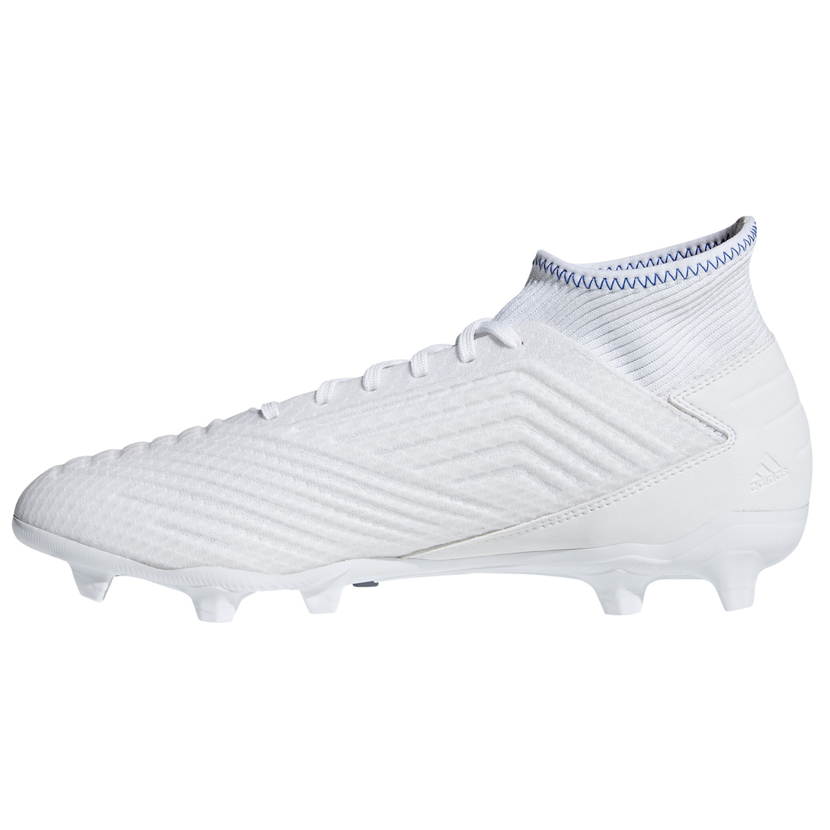 adidas Predator 19.3 FG Soccer Shoes (White/Bold Blue) @ SoccerEvolution
