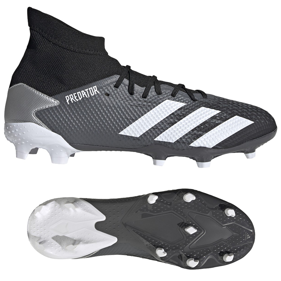 adidas Predator 20.3 FG Soccer Shoes (Core Black/White) @ SoccerEvolution