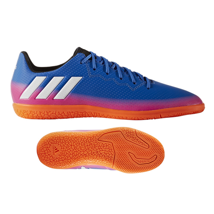 adidas Youth Lionel Messi 16.3 Indoor Soccer Shoes (Blue/Warning ...