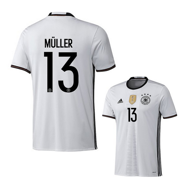 adidas Germany Muller #13 Soccer Jersey (Home 16/17) @ SoccerEvolution