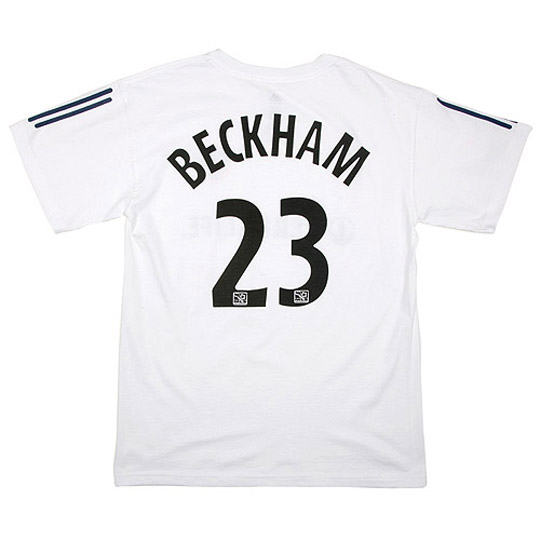 adidas L.A. Galaxy David Beckham #23 Soccer Tee (White) @ SoccerEvolution