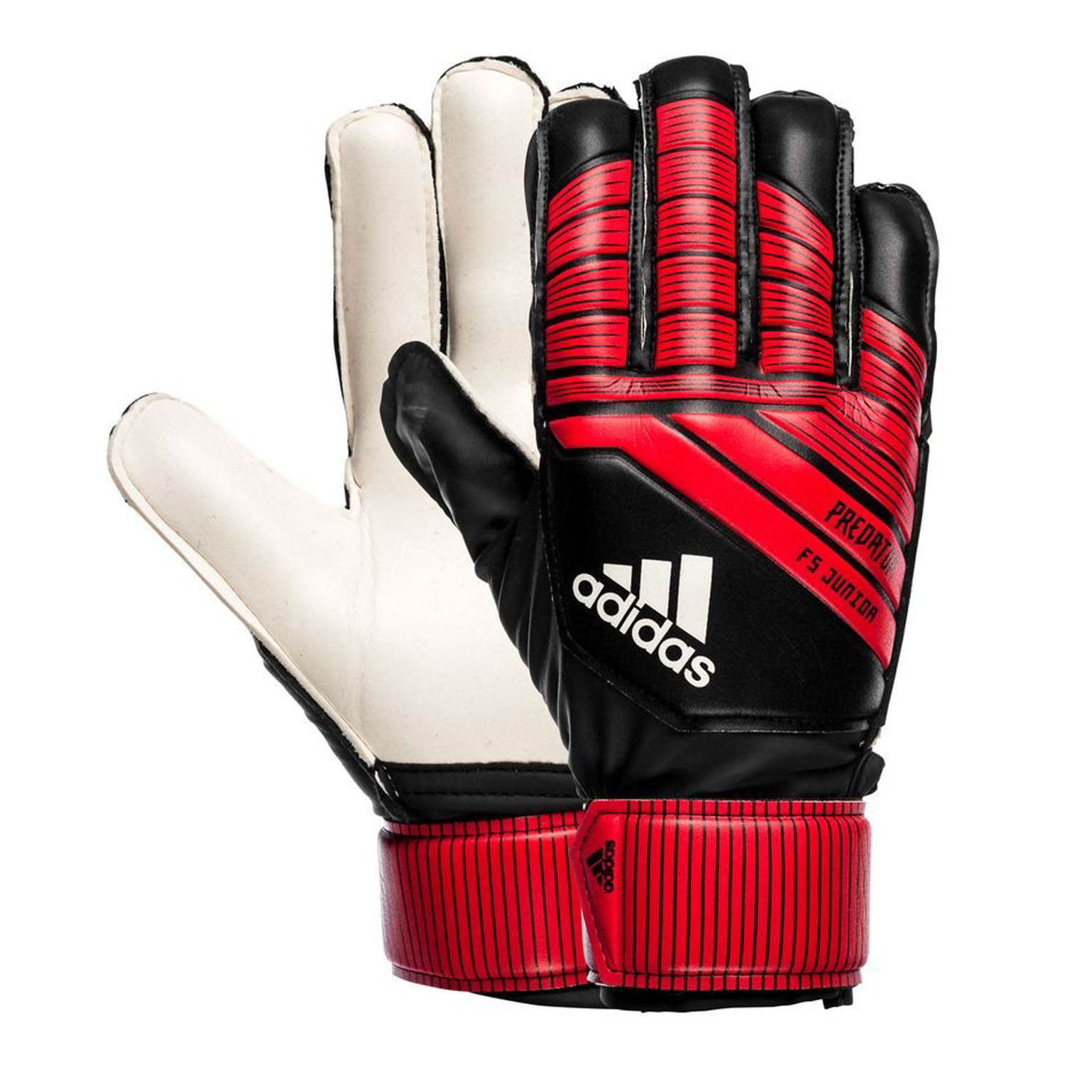 adidas Youth Predator Fingersave Soccer Goalie Glove (Black/Red ...