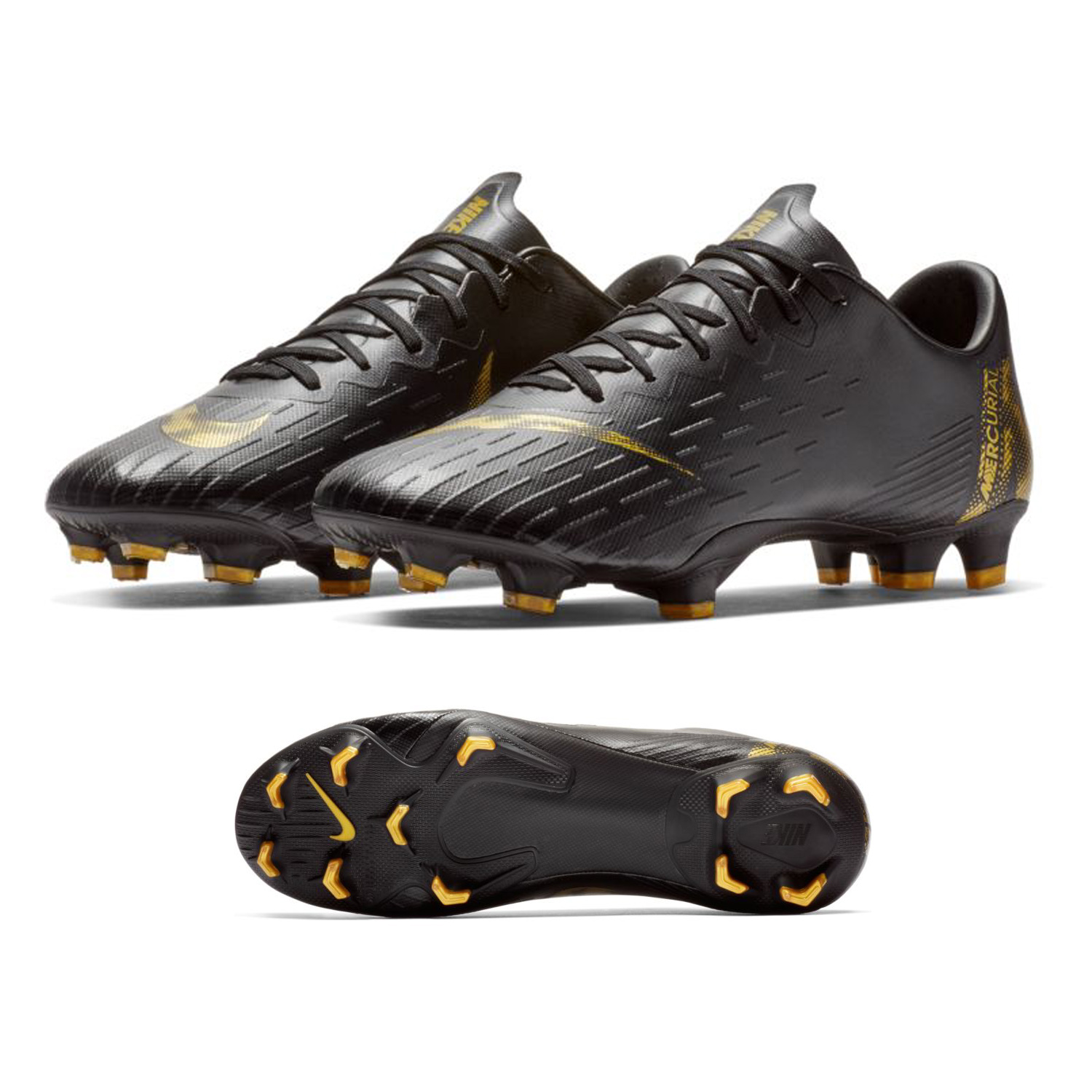 tifón terminar celebracion Nike Mercurial Vapor XII Pro FG Soccer Shoes (Black/Gold) @ SoccerEvolution