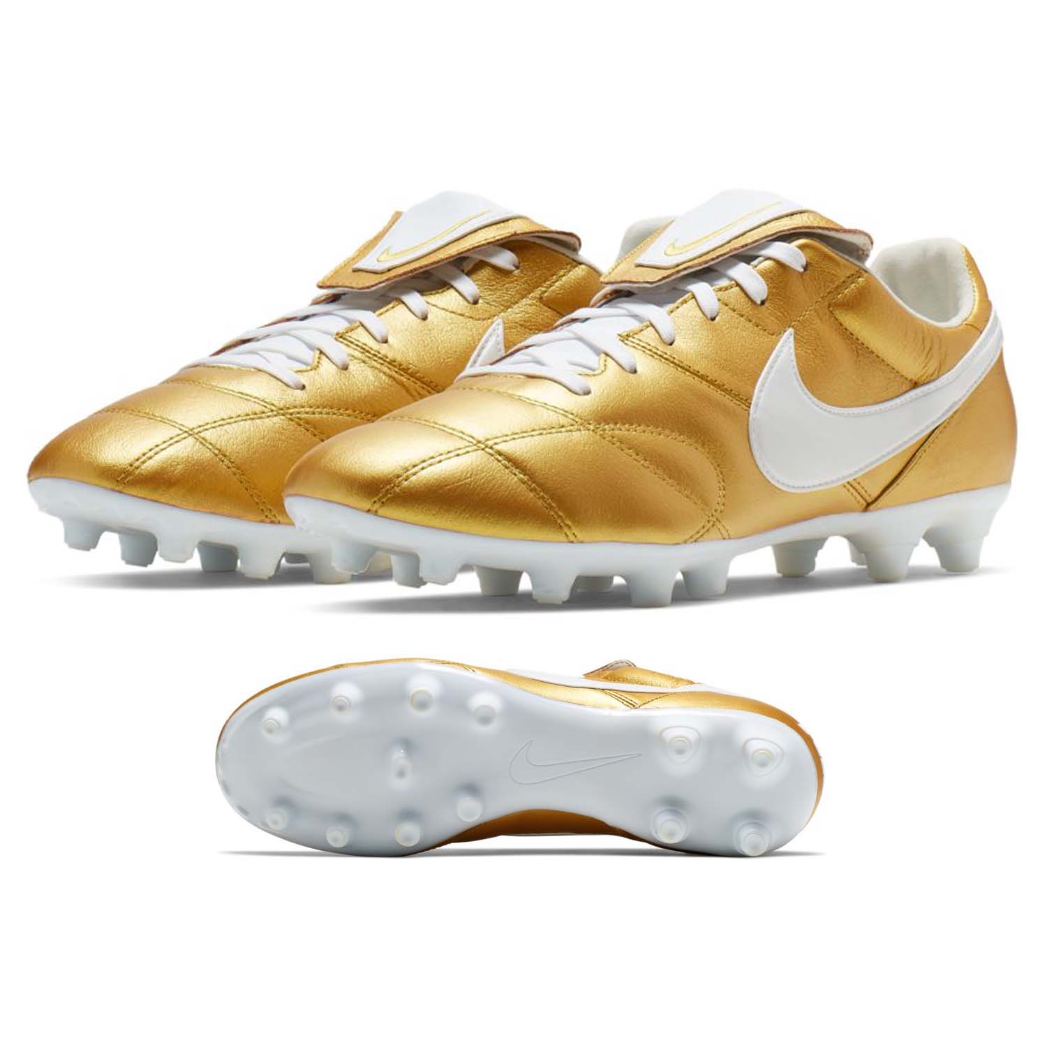 Delincuente Fundador Bourgeon Nike Premier II FG Soccer Shoes (Metallic Vivid Gold/White) @  SoccerEvolution