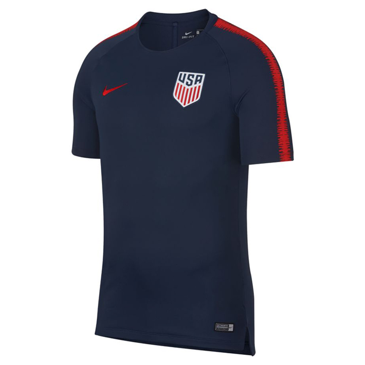 Nike USA Breathe Squad Soccer Training Jersey (Navy 18/19 ...