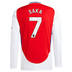 adidas  Arsenal Saka #7 Long Sleeve Soccer Jersey (Home 24/25)